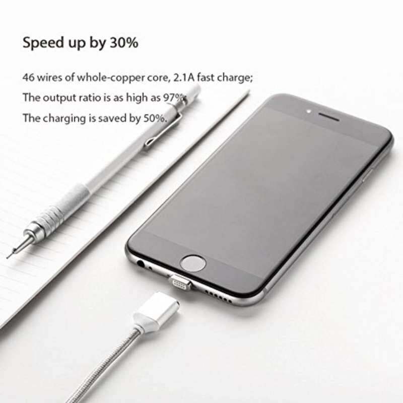China OEM 2nd Generasi USB Magnet Kabel Adaptor Pengisi Daya untuk iPhone 5, 5c, 5 S SE, 6 6 Plus, 6 S, 6 S Plus 7 7 Plus (Silver)-Intl