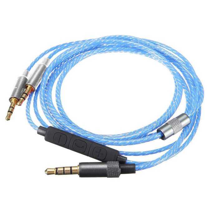 CITOLE Kabel Pengganti dengan Remote Volume dan Mikrofon untuk Sol Republic Master Trek HD V8 V10 V12 X3 Headphone-4 kaki (1.2 Meters) biru-Intl
