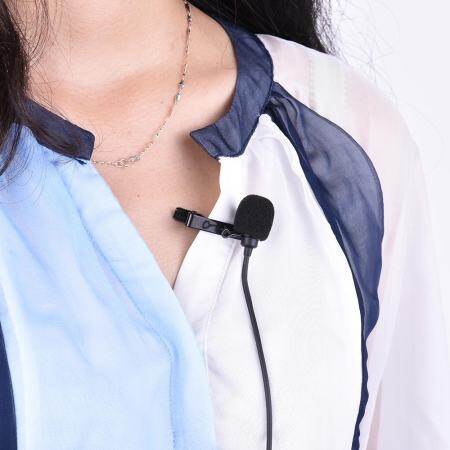 Comica CVM-D02 Dual - หัวไมโครโฟนหนีบปกเสื้อไมโครโฟนแบบหนีบ - ON ไมโครโฟนคอนเดนเซอร์สายยาว 4.5 เมตร/14.8ft สำหรับ Canon Nikon SONY A7 A6300 สำหรับ iPhone 6 6 plus สำหรับ GoPro HERO 4/3 +/3 กล้องแอคชั่นแคมเมราสำหรับ Interview Livestream Teaching Podcast