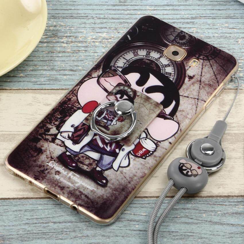 Cute Pattern Soft TPU Case for Samsung Galaxy C9 Pro Flexible Coverwith Ring Grip/Stand Holder and Wrist Strap