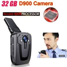 D900 Novatek 96650 32 GB Full HD 1080 P Police Body Kerah Dipakai Perekam Kamera Video DVR IR Kamera Malam 6 Jam catatan