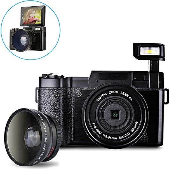 Digital Kamera Camcorder, weton Full HD 1080 P Kamera Video 24.0MP 3.0 Inch Flip Layar Kamera Vlog LCD Camcorder Mini dengan Lensa Sudut Lebar Lensa dan flash Light-Intl