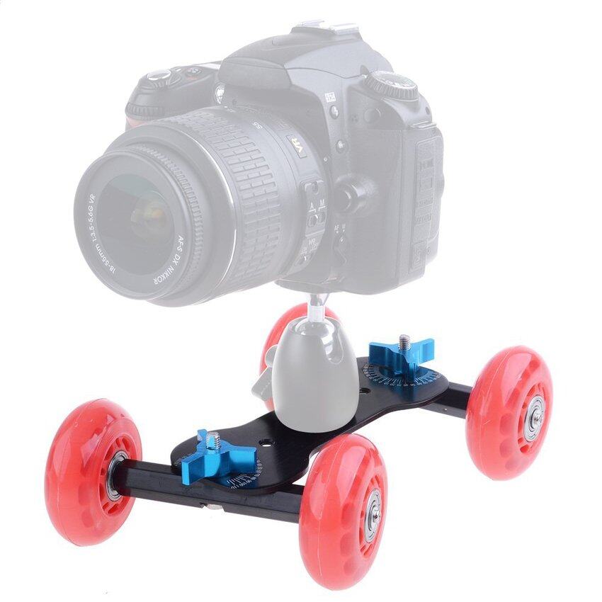 Cestlafit DSLR Truk Roda Skater Atas Meja Kompak Kerek Penggeser Kit Untuk Kamera Video-Intl