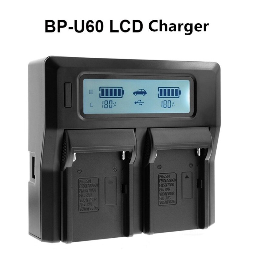 Dual Digital LCD Pengisi Daya Cepat untuk SONY EX3 EX260 EX280BC-U2PMW-200 FS7 EX1R EX2-Intl