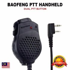 Dual Ptt Handheld Speaker Mic 2pin For Walkie Talkie Dual Ptt Button By Jc-Store