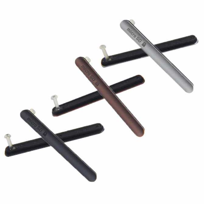 Dual Sim Versi Micro Kartu SD/Charger Usb Port Slot + SIM Slot Kartu Port Debu Plug Tutup untuk Sony Xperia Z3 L55T L55U d6633 D6683 (Emas Coklat) -Intl