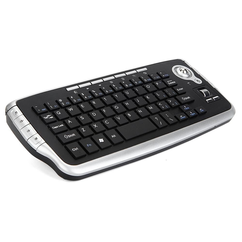 E30 2.4GHz Wireless Keyboard with Trackball Mouse Scroll Wheel Remote ...