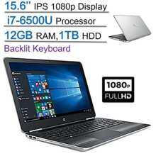 HP Edition Pavilion 15.6 IPS FHD (1920 x 1080) UWVA BrightView Display Laptop PC, Intel Core i7-6500U 2.5GHz, 12GB DDR4 SDRAM, 1TB HDD, Backlit Keyboard, DVD +/- RW, Windows 10-Silver HP Edition Pavilion 15.6 IPS FHD (1920 x 1080) UWVA BrightView Display Laptop PC, Intel Core i7-6500U 2.5GHz, 12GB DDR4 SDRAM, 1TB HDD, Backlit Keyboard, DVD +/- RW, Windows 10-Silver image