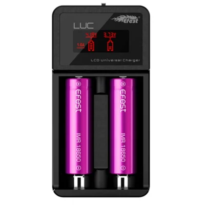 Efest LUC V2 Two Bay LCD USB Charger 26650/18650/18500/18350 Universal Vape Battery Charger E-Cigarette