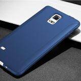 Zeallion Case For Samsung Galaxy Note 4/N9100 Solid Color 360 Full Body Protective Case Hybrid PC Hard +Tempered Glass (Blue)