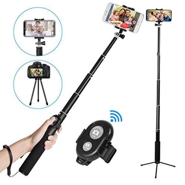 EletecPr Bluetooth Selfie Stick,EletecPro Extendable Wireless Monopod with Tripod Stand Foldable Remote Control Sticker for iPhone, Samsung, other Android phones, GoPro and digital cameras (Black) - intl