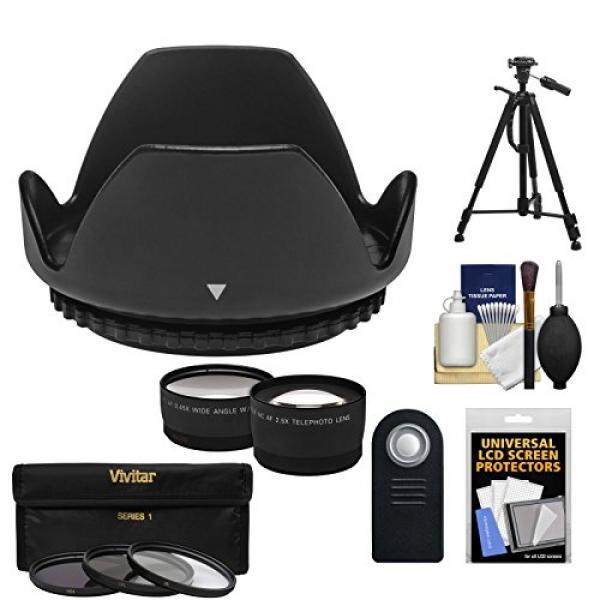 Essentials Bundle for Nikon D3200, D3300, D5200, D5300 & D5500 Digital SLR Camera and 18-55mm VR Lens with 3 (UV/CPL/ND8) Filters + Hood + Tripod + Tele/Wide Lenses + ML-L3 Remote Kit - intl