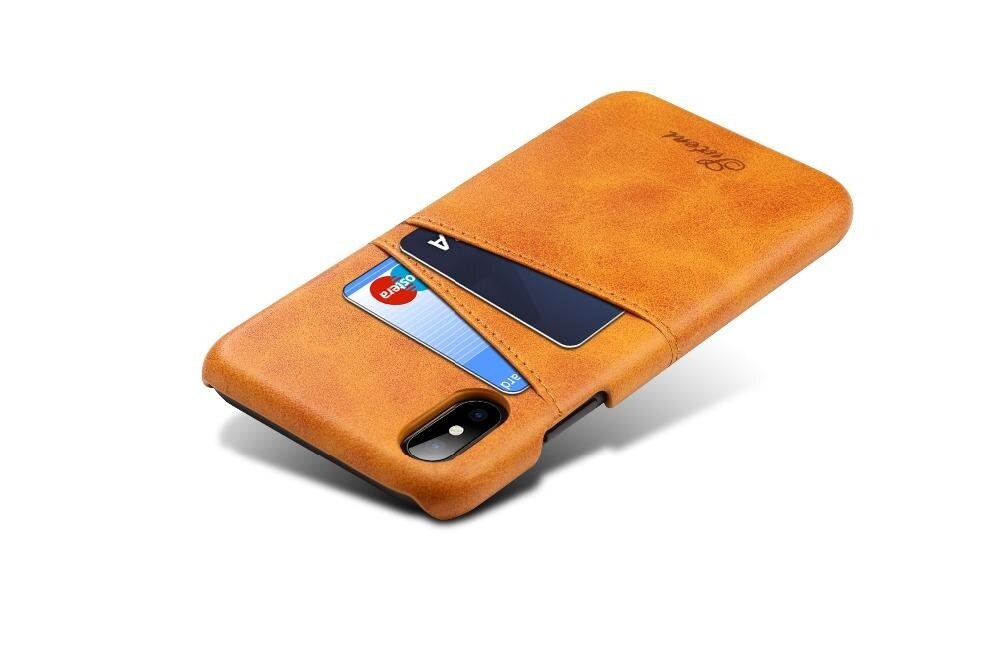 Fashion Kreatif Lembut Kulit Penutup Belakang dengan Tempat Kartu Tahan Lama Non-Slip Shockproof Yg Tahan Pukulan Penuh Pelindung Casing Ponsel untuk iPhone X Biru- internasional