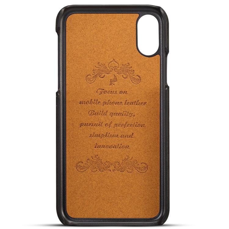 Fashion Kreatif Lembut Kulit Penutup Belakang dengan Tempat Kartu Tahan Lama Non-Slip Shockproof Yg Tahan Pukulan Penuh Pelindung Casing Ponsel untuk iPhone X Warna: biru-Intl