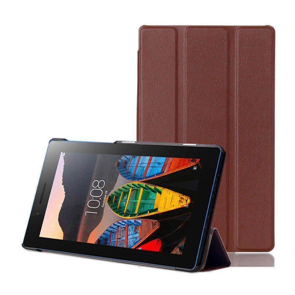 untuk Lenovo Tab3 7 Case, HP95 (TM) Fashion Ultra Slim Shell Smart Cover Case dengan Stand UP untuk Lenovo Tab3 7 710F 710I (Brown) -Intl