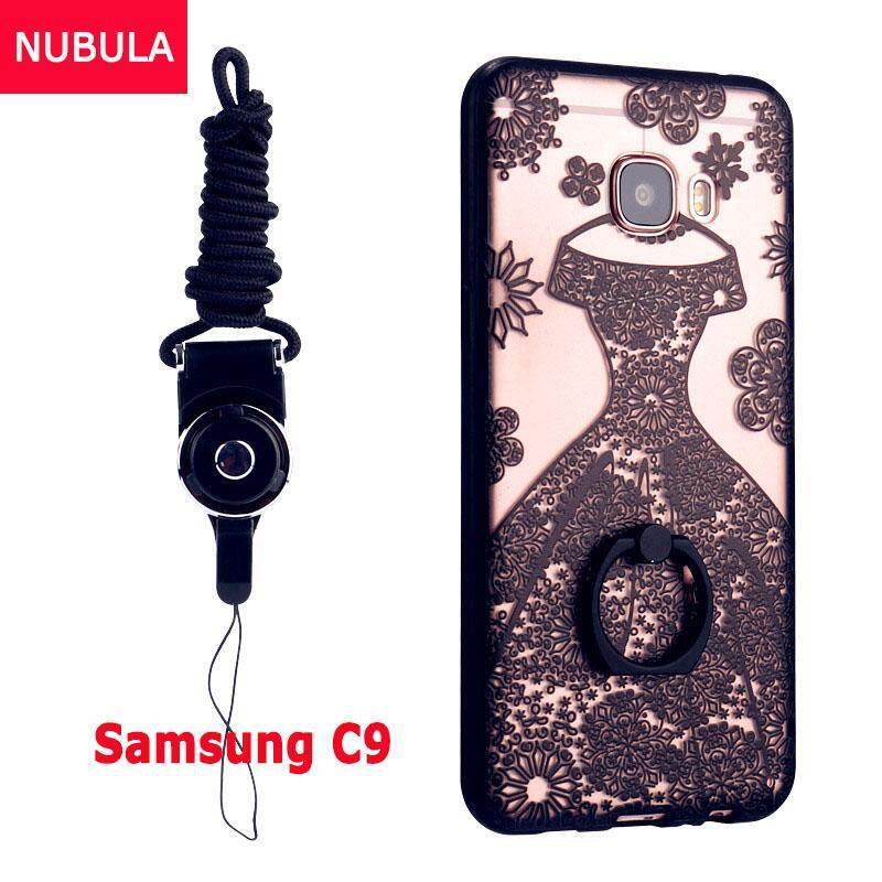 For Samsung Galaxy C9 / C9 Pro Case Cover New Hot Sell FashionUltra-thin 3D Stereo Relief Colorful Painting Soft Back Covers/Antifalling Phone Cover/Shockproof Phone case With Metal Ring and PhoneRope (HUNSHA)