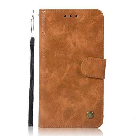 สำหรับ Samsung Galaxy J7 (2016) J710 ย้อนยุคเหล้าองุ่นหนังเทียมหนังแม่เหล็กฝาพับพร้อมช่องใส่การ์ดและสายคล้องมือ (สีแดง) - นานาชาติ