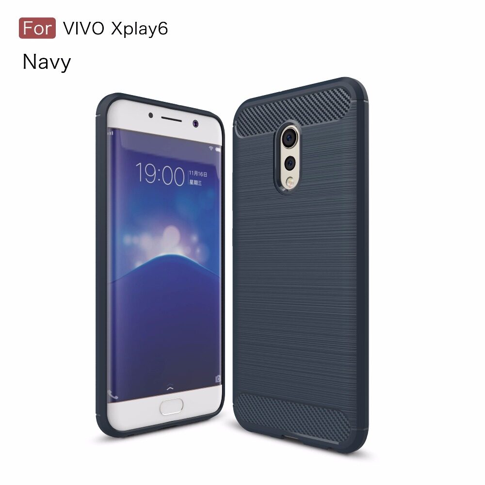 To VIVO X Permainan 6 Silikon Lembut TPU Sarung Gosok Tekstur Serat Karbon Case Anda VIVO VIVO Xplay 6 Kabel mungkin Ada Perbedaan Harga Selubung Cangkang VIVO X Play6-Internasional