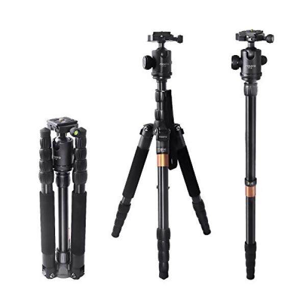 FOSOTO F-666 Portable Camera Tripod Monopod with Ball Head and Quick Release Plate for Nikon D3300 D3400 D5500 D7200 D810 D750 D610,Canon EOS Rebel T4 T5 T6 SL1 80D 750D,Sony & more DSLR - intl