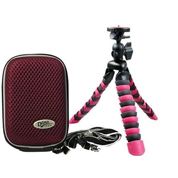Foto Kamera Tasche Hardbox Plum Set MIT Flexi Reise Stativ F? R Sony DSC-RX100 V HX80 Sony DSC-RX100 IV WX500 HX90V RX 100III HX60V-Intl