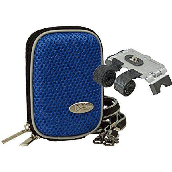 Foto Kamera Tasche Hardbox S Blau Set MIT Klett-Stativ F? R Fahrradlenker Gel? nder Dll F? R Sony WX500 WX350 WX220 Canon IXUS Nikon Coolpix USW. -Intl