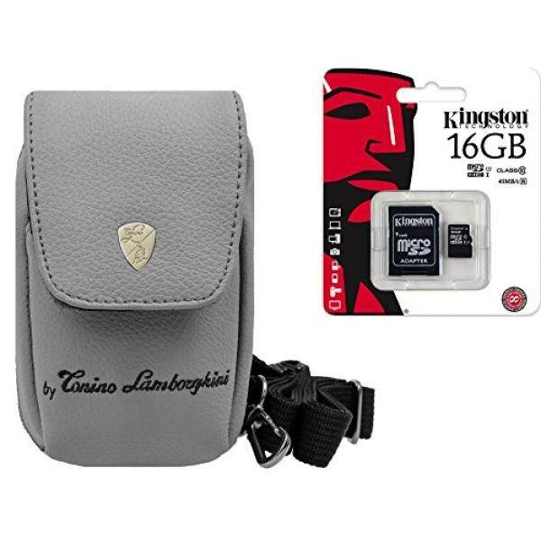Foto Kamera Tasche Lamborghini Leder Set 16 GB SDHC Speicherkarte F? R Sony DSC-RX100 V HX80 Sony DSC-RX100 IV WX500 HX90V RX 100III HX60V-Intl