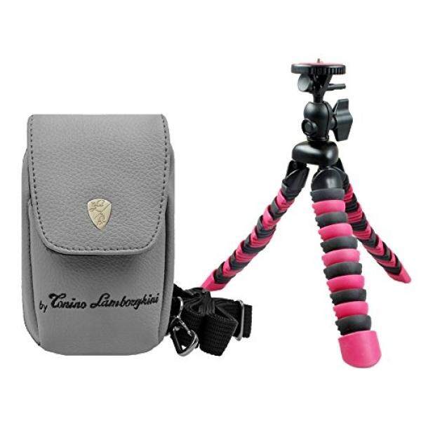 Foto Kamera Tasche Lamborghini Leder Set mit flexi Reise Stativ f?r Sony DSC-RX100 V HX80 RX100 IV iii WX500 HX90 V HX60 V - intl