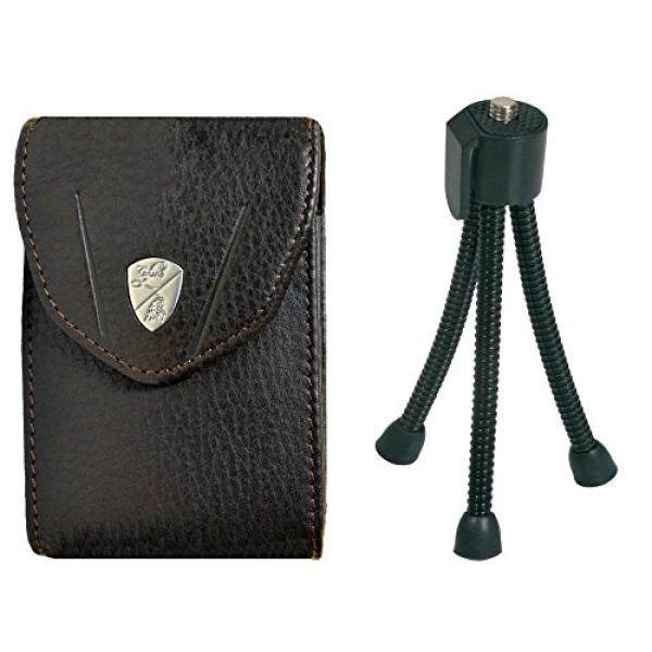 Foto Kamera Tasche Leder Modell Lamborghini Set MIT Flexi Tischstativ F? R Sony DSC-RX100 Cybershot DSC W830 WX350/Canon IXUS 285 HS 275 180 175/Panasonic Lumix DMC SZ10/Nikon COOLPIX A300 A10-Intl