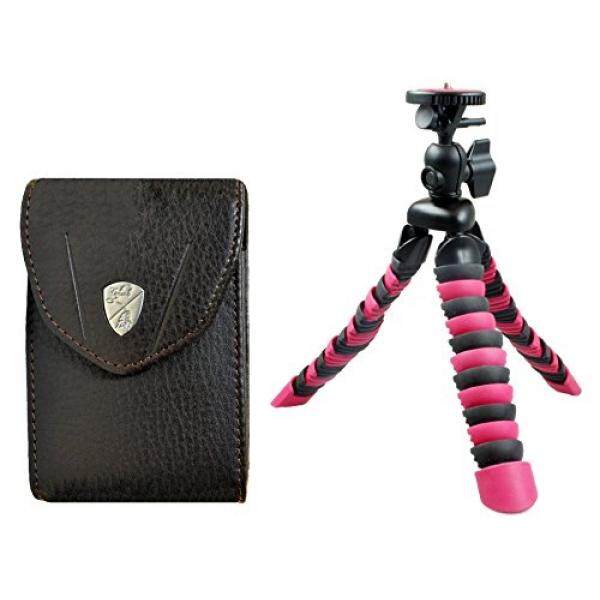 Foto Kamera Tasche Leder Modell Lamborghini Set MIT Reise Stativ Flexi Rollei F? R Sony WX500 WX350 WX220 Canon IXUS 170 160 175 180 275 ᄀᆭ-Intl