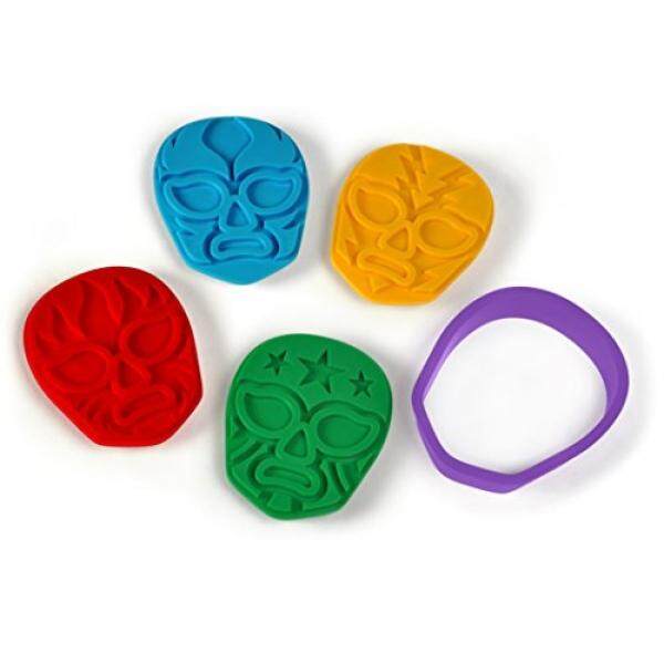 Fred MUNCHA LIBRE Luchadore Cookie Cutter/Stampers, Set of 4 - intl