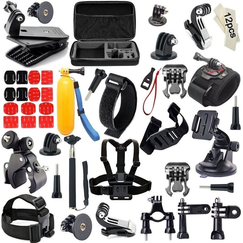 Panas Lengkap Hemat Biaya Deerway 57-In-1 Kamera Aksi Perlengkapan Aksesori untuk Gopro4/3/2/ 1SJ4000 SJ5000 Aksesori Bundel dengan Chest/Suction Piala Mount/Selfie Stick Folating Pegangan Tangan-Intl