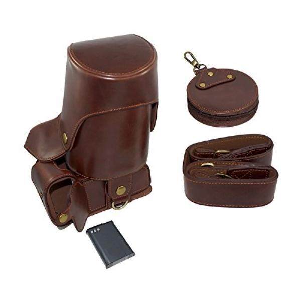 Full Protection Bottom Opening Version Protective PU Leather Camera Case Bag with Tripod Design Compatible For Nikon COOLPIX P900 with Shoulder Neck Strap Belt and Storage Card Case Dark Brown - intl