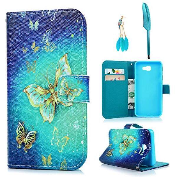 Galaksi J5 Prime Case, Galaksi On5 2016 Case Dompet, mollycoocle Kulit Leather Dompet Stand Penyangga Magnetik Lipat Case Pemegang Kartu & Tali Tangan Case Sarung untuk Samsung Galaksi J5 Prime /Galaksi On5 2016-Internasional