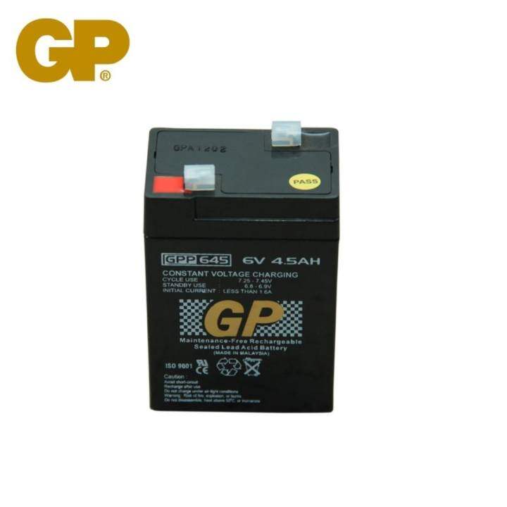 GENUINE GP 6V 4.5Ah Rechargeable Sealed Lead Acid Battery GPP645 Lazada