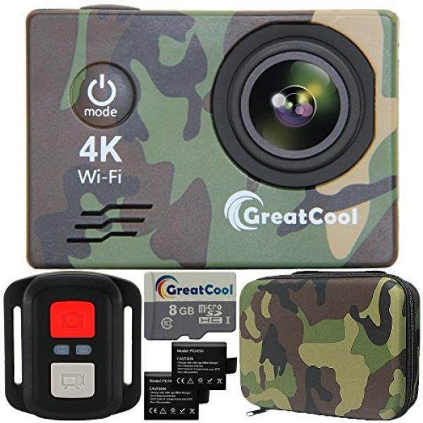 Greatcool Kamera Aksi 4 K Sensor Wifi Sony Nirkabel-Fernbedienung Kamera Kamera Wasserdicht Mit 2 Verbesserten Batterien Transporttasche Und Kostenlose Mikro SD ��-Intl