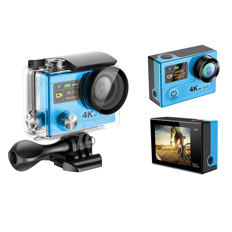 H8R Warna Ganda Gerakan Layar DV4K Digital Biasa Kamera Nirkabel Kendali Jarak Jauh Tahan Air Aerial Kamera Panorama VR-Intl