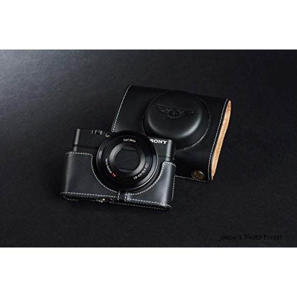 Asli Buatan Tangan Kulit Asli Penuh Kamera Tas Kamera Tutup untuk Sony Rx100 M3 M4 Mark III IV Warna Hitam-Intl