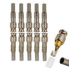 HANJIA 10 Pack BNC Male Connectors DIY Gold Plated Coax Terminal For CCTV Security Video Surveillance Camera RG59 RG6 Coaxial Cables