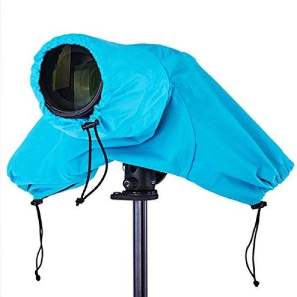 Haoge Anti-Air Hujan Sarung Pelindung Kamera Rainproof dengan Lengan Tangan Tertutup untuk Canon Nikon Sony Olympus Pentax Panasonic Digital SLR kamera dan Lensa Biru-Internasional