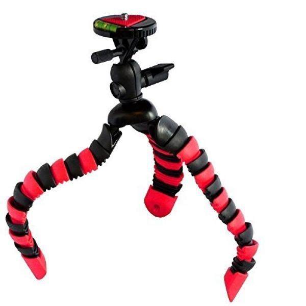 HDStars Flexible Tripod w/ Quick Release Plate Bubble Level For Canon, Fuji, Fujifilm, Nikon, Panasonic, Pentax, Olympus, Samsung, Sony Compact System and Action Digital Camera Camcorder (Red/Black) - intl
