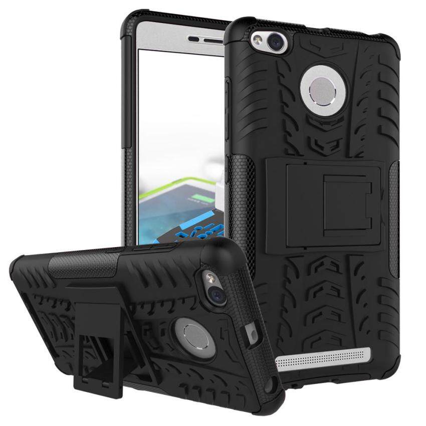 Hicase Detachable 2 in 1 Shockproof Tough Rugged Dual-Layer CaseCover for Xiaomi Redmi 3s / Red Mi 3 Pro Black