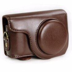 Kualitas tinggi Tahan Lama Kasus Untuk Nikon Coolpix P310 P300 P330 P340Leather Tas Kamera Digital Dengan Tali Retro Vintage (Kopi)