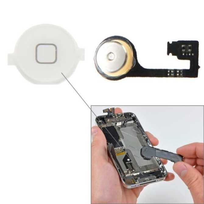 Tombol Rumah Berkualitas Tinggi dan PCB Membran Kabel Fleksibel untuk iPhone 4 S (Putih)-Internasional