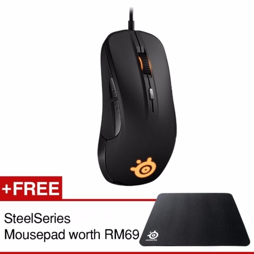 Kualitas Tinggi/(Malaysia 1-3days) SteelSeries Rival300 Optik Mouse Gaming (Hitam/Putih/Perak)-Intl