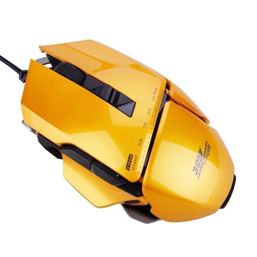 Kualitas Tinggi/(Malaysia) Jamesdonkey 325 USB Laser Kabel Programmable Ledgaming Mouse Orange-Intl