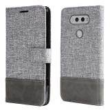 For LG V20 V40 ThinQ V50 K40 W10 W30 Q6 G5 G6 G8 ThinQ Case High Quality Splicing Leather Canvas Phone Cases Card Slots Wallet Fashion Folio Flip Casing Cover Shell