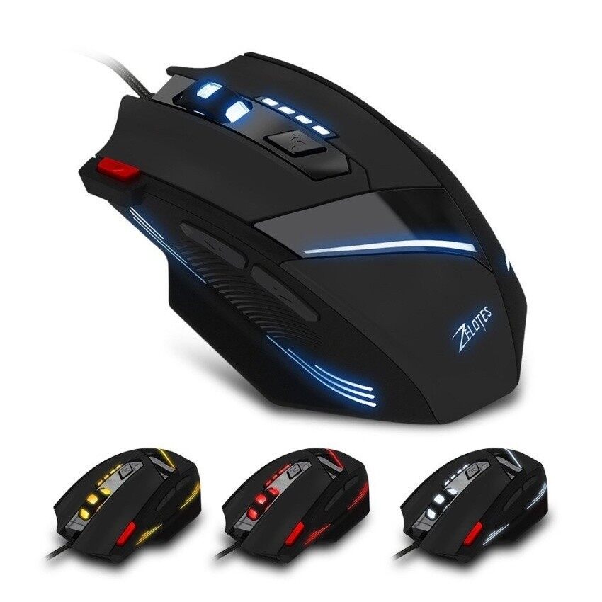 High quality/ ZELOTES 7200DPI Professional USB Wired Optical 7 ButtonsSelf-defining Gaming Mouse - intl
