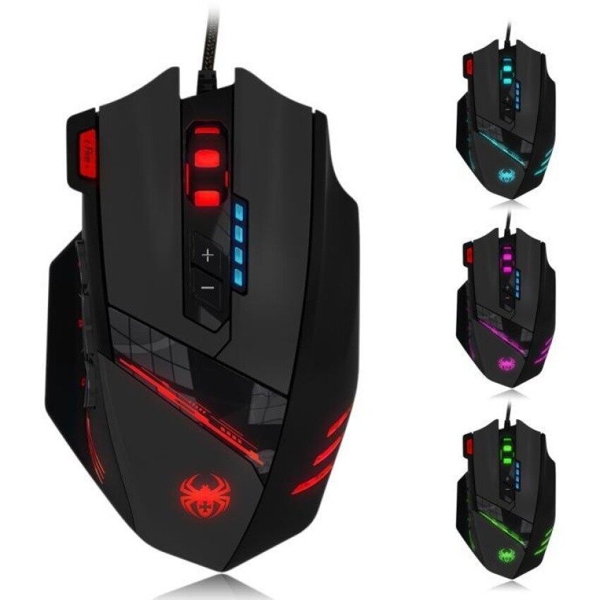 High quality/ Zelotes C-12 Programmable Buttons LED Optical USB Gaming Mouse Mice4000 DPI - intl