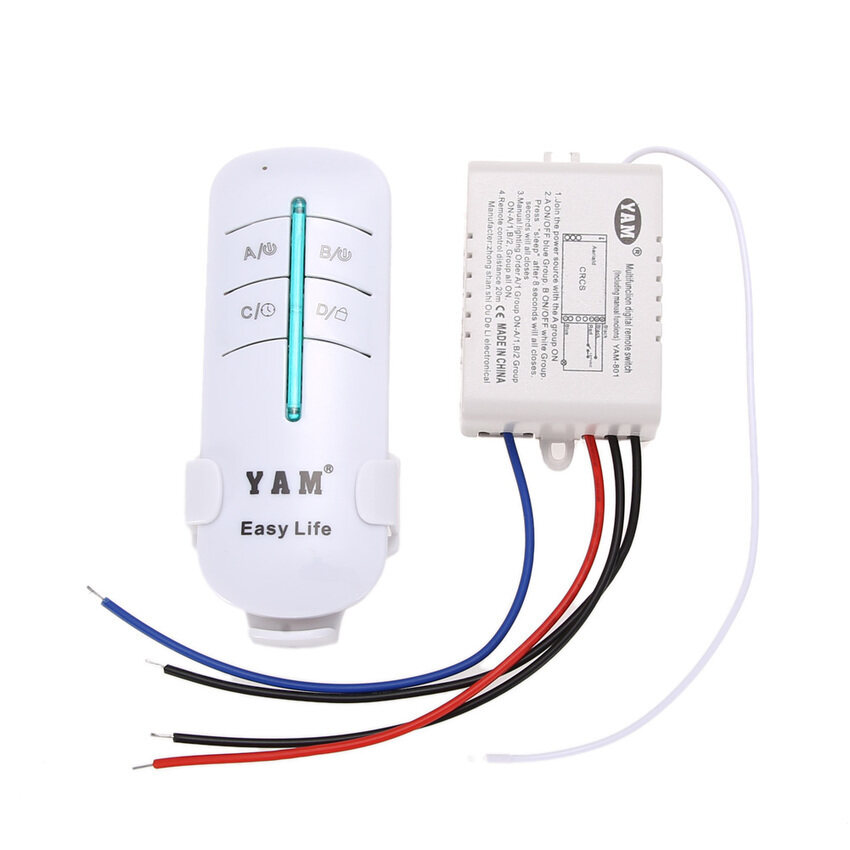 VR_Tech 1 Way Port 200 V-240 V Lampu Digital Nirkabel Dinding Pengendali Jarak Jauh Switch-Intl