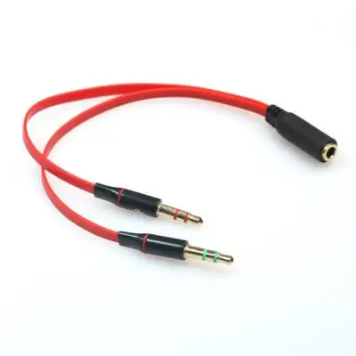 Hot AUX Audio Mic Splitter Cable Earphone Headphone Adapter 1 Female To 2 Male 3.5mm